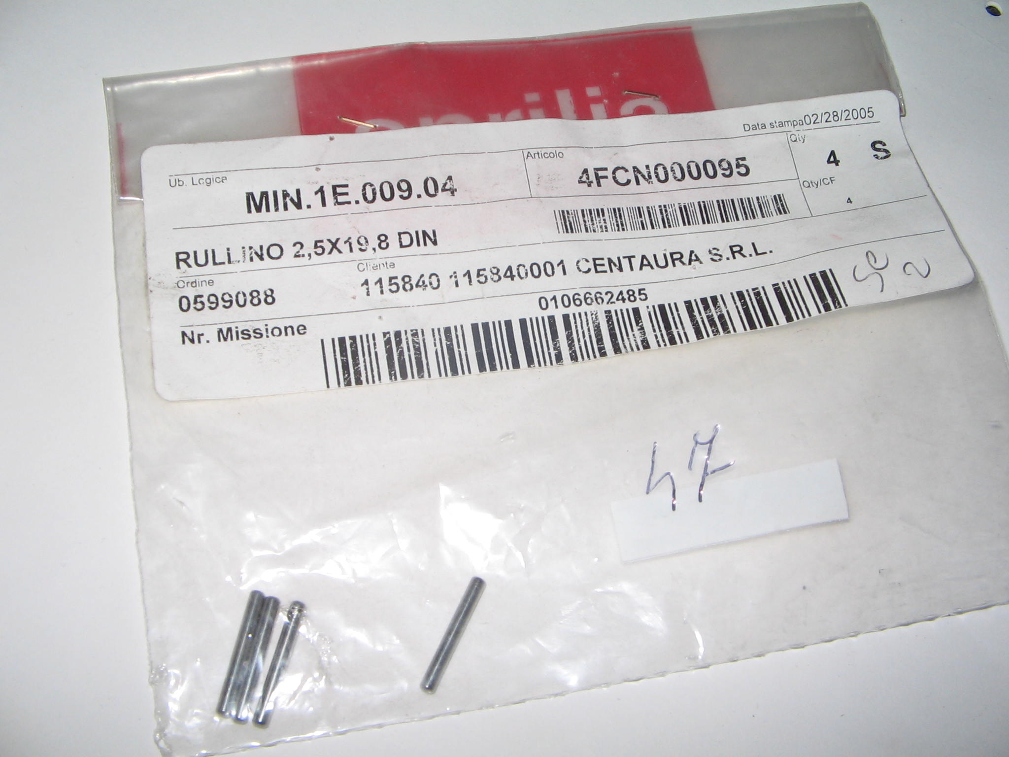 APRILIA RULLINO 2,5 19,8 DIN N.10076